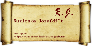 Ruzicska Jozafát névjegykártya